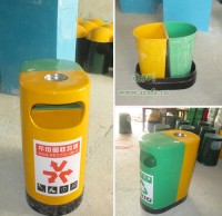 分類玻璃鋼垃圾桶，大受深圳沙井實(shí)驗(yàn)學(xué)校用戶歡迎