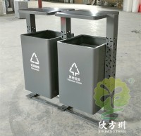 廣東惠州景區(qū)鏤空立柱不銹鋼分類垃圾桶