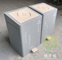 室內(nèi)校園腳踏式不銹鋼分類(lèi)垃圾桶