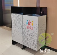四川商場(chǎng)鏤空加厚不銹鋼分類(lèi)垃圾桶