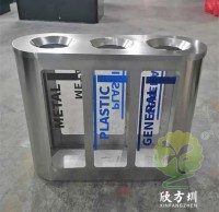 室內(nèi)地鐵站商用透明不銹鋼分類垃圾桶