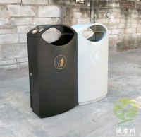 出口中東戶(hù)外噴粉不銹鋼垃圾桶單筒案例