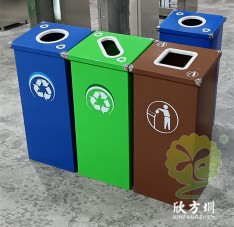 廣東烤漆三色不銹鋼分類(lèi)垃圾桶投放點(diǎn)